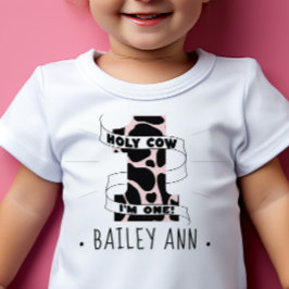 T-shirt Pour Bébé Vache sainte Je suis une première fille d'annivers