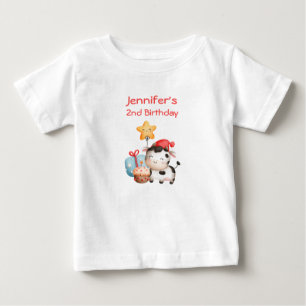 T-shirt Pour Bébé Vache souriante mignonne adorable Anniversaire