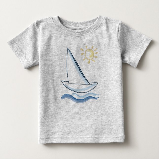 T-shirt Pour Bébé Vagues (Devant)