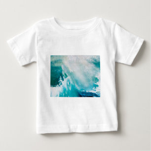 T-SHIRT POUR BÉBÉ VAGUES DE MER BLANCHE BLEU DANS LA TEMPÊTE