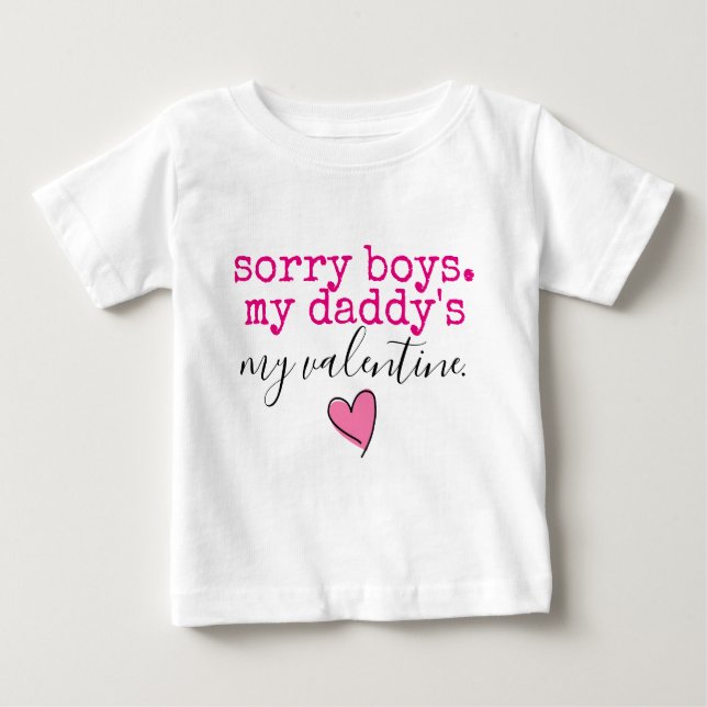 T-shirt Pour Bébé valentine de papa (Devant)