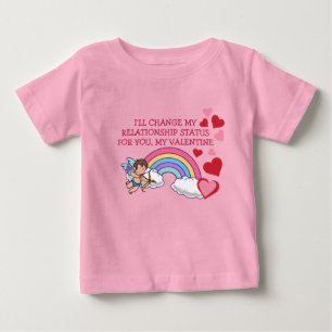 T-shirt Pour Bébé Valentines Cupid Love Hearts Rainbow Social Media