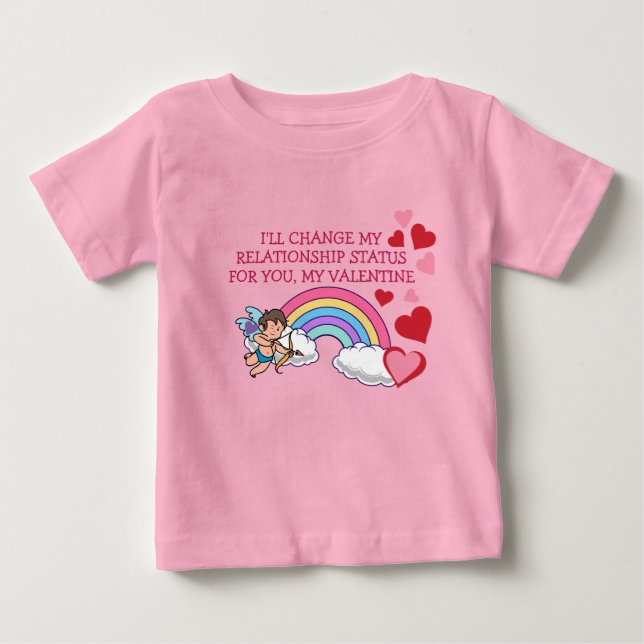 T-shirt Pour Bébé Valentines Cupid Love Hearts Rainbow Social Media (Devant)
