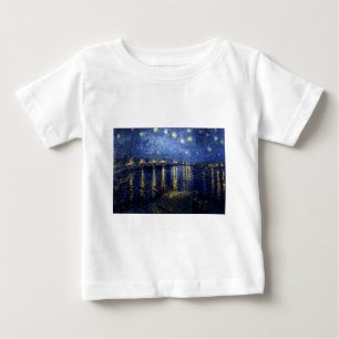 T-shirt Pour Bébé Van Gogh Nuit étoilée sur Rhône
