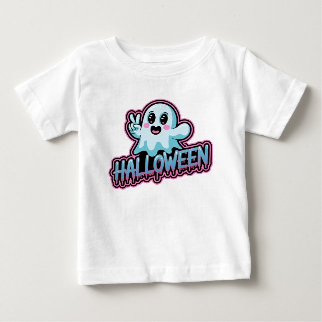T-shirt Pour Bébé Vecteur Halloween néon brillant (Devant)