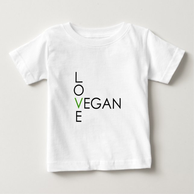 T-shirt Pour Bébé Végétalien d'amour (Devant)