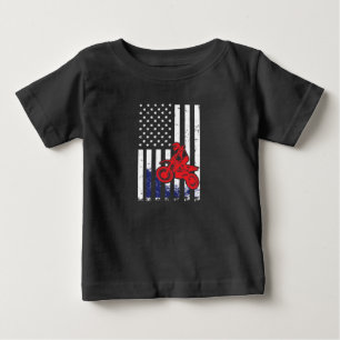 T-shirt Pour Bébé Vélo de saleté de drapeau américain de motocross