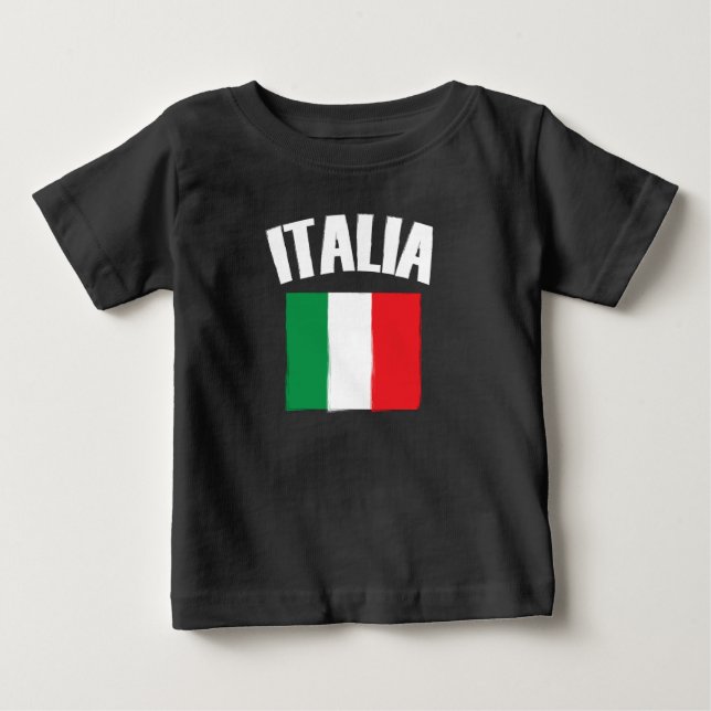 T-shirt Pour Bébé Ventilateur de football italien Italie (Devant)