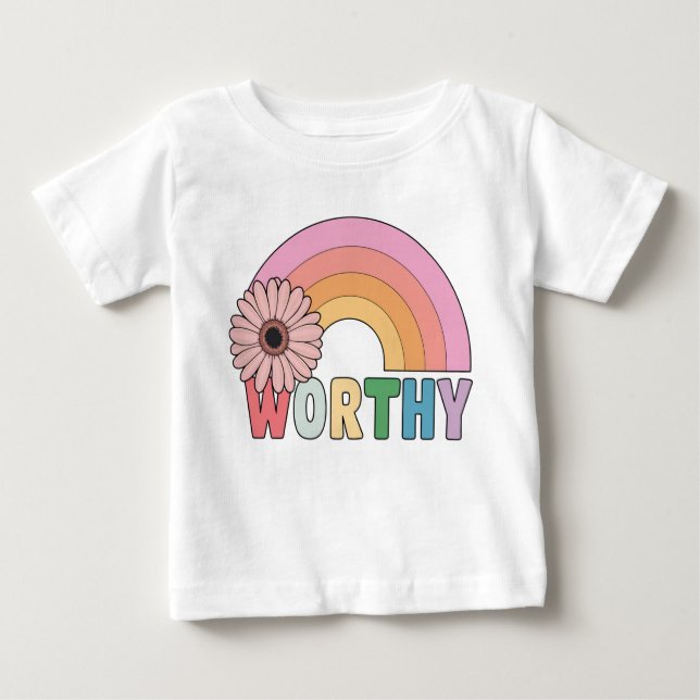 T-shirt Pour Bébé Véritable fleur arc en ciel (Devant)