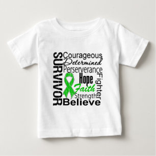 T-shirt Pour Bébé Vert de collage de survivant de Cancer de rein
