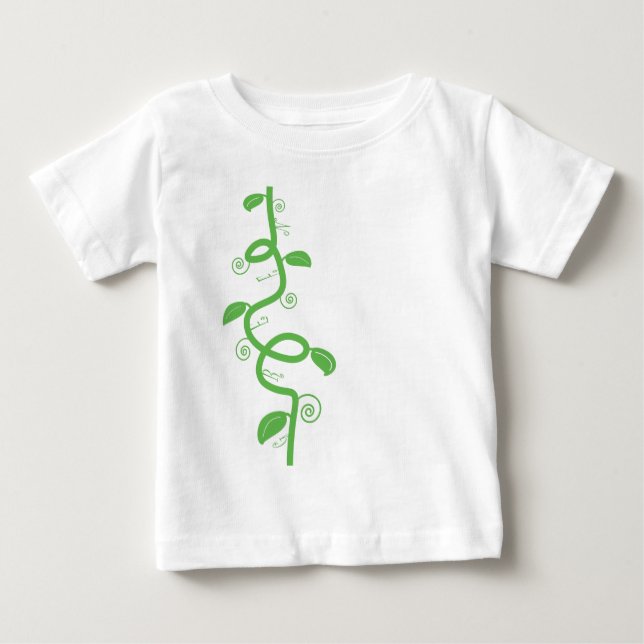 T-shirt Pour Bébé Vert et la tige de haricot (Devant)