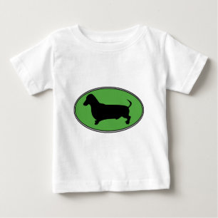 T-shirt Pour Bébé Vert-Simple ovale de teckel