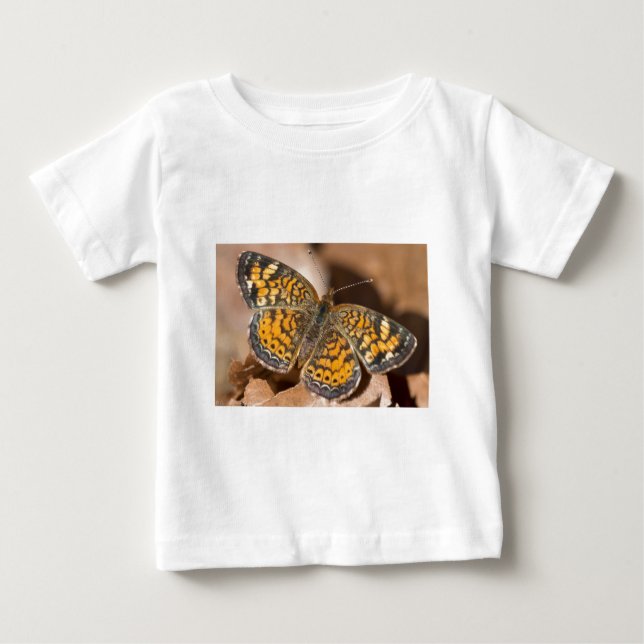 T-shirt Pour Bébé Vêtements et cadeaux de teigne Brown et orange (Devant)