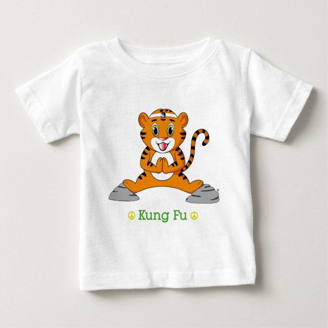 T-shirt Pour Bébé Vêtements Kung Fu Tiger™ (Devant)