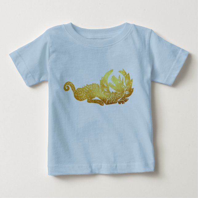 T-shirt Pour Bébé Vêtements pour bébé Dragon d'or Bodysuit bio (Devant)