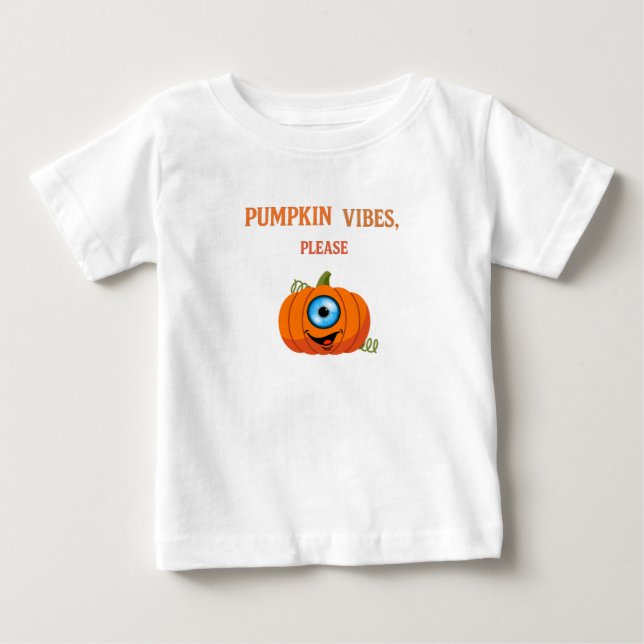 T-shirt Pour Bébé "Vibes Citrouilles S'il vous plaît - Bébé mignon H (Devant)