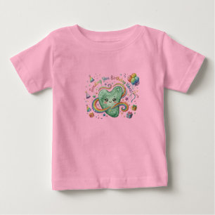 T-shirt Pour Bébé Vibes d'anniversaire Cœur mignon Arc-en-ciel