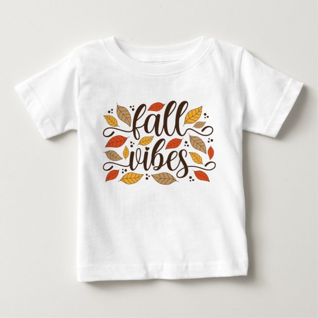 T-shirt Pour Bébé Vibes d'automne (Devant)