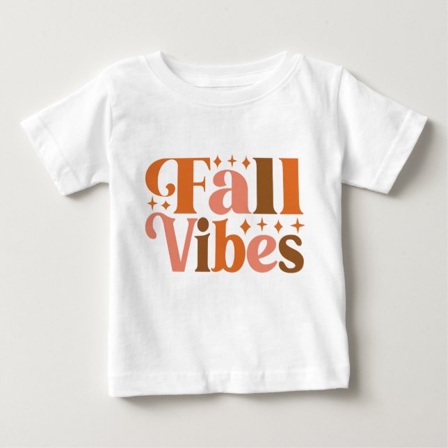 T-shirt Pour Bébé Vibes d'automne (Devant)