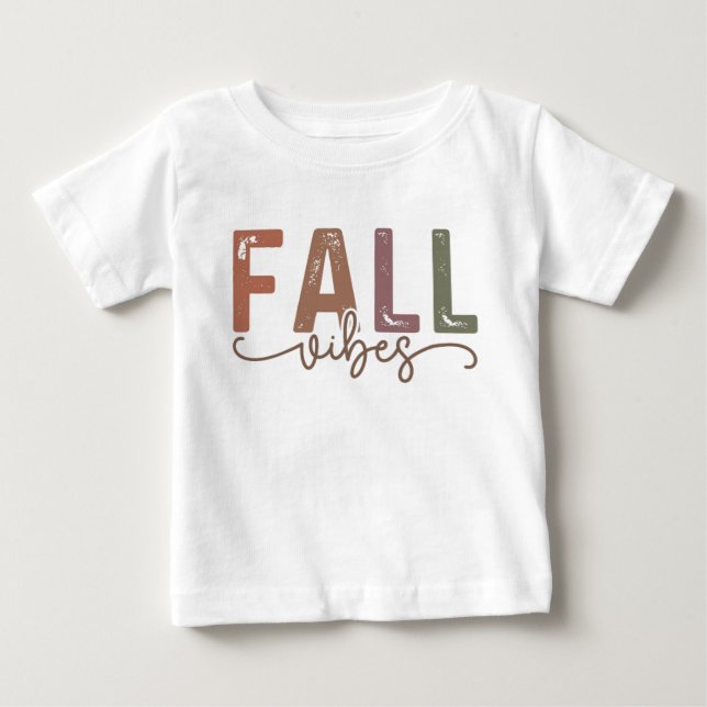 T-shirt Pour Bébé Vibes d'automne arc-en-ciel (Devant)