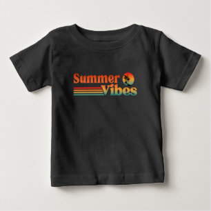 T-SHIRT POUR BÉBÉ VIBES D'ÉTÉ COUCHER DE SOLEIL VINTAGE VACANCES
