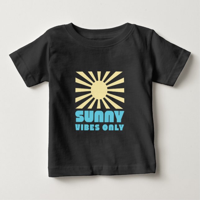 T-shirt Pour Bébé Vibes ensoleillées uniquement - Gras Retro Sunshin (Devant)