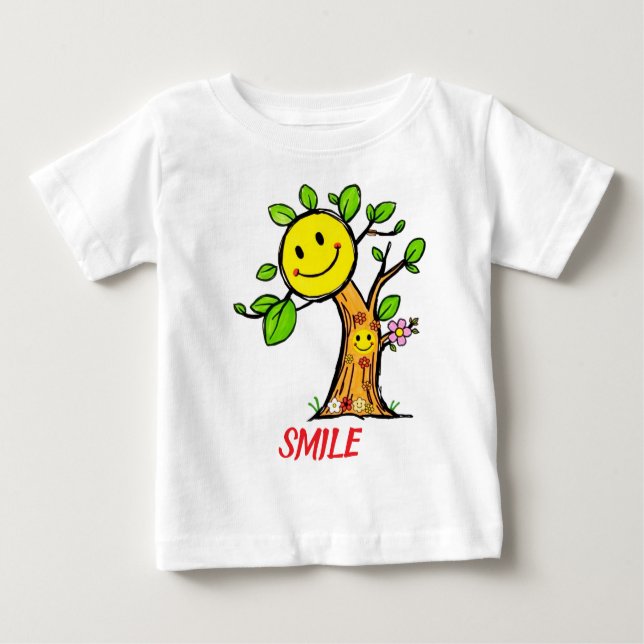 T-shirt Pour Bébé Vibes positives "Smile Tree" (Devant)