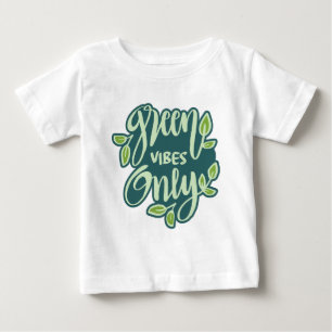 T-shirt Pour Bébé Vibes vertes de nom personnalisé