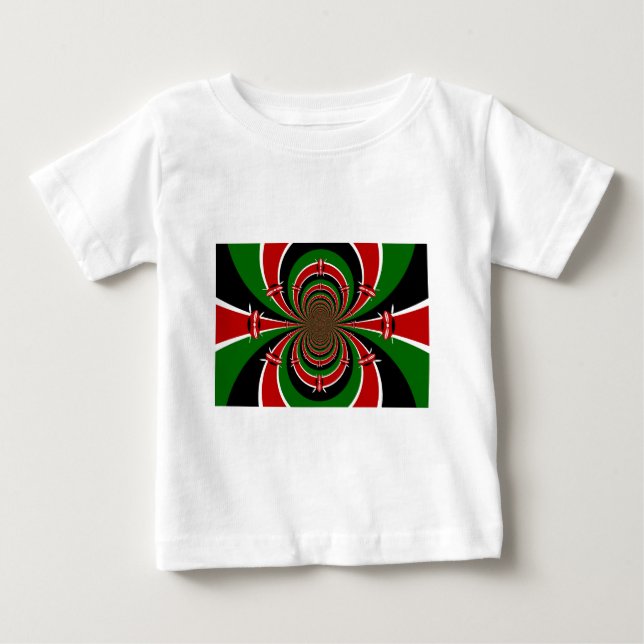 T-shirt Pour Bébé Vibrant Kenya Vision : Drapeau kényan en miroir (Devant)
