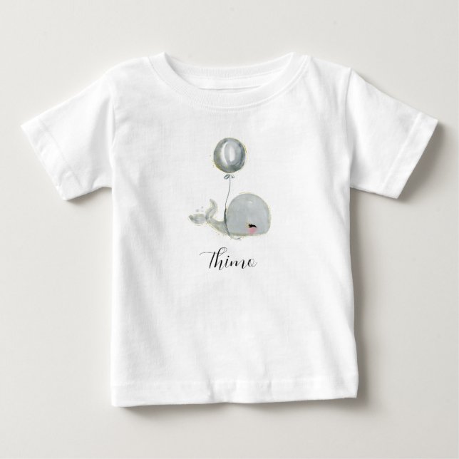 T-shirt Pour Bébé Vieille baleine avec ballon (Devant)