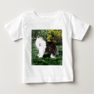 T-shirt Pour Bébé Vieille peinture de berger anglais