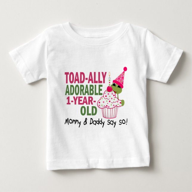 T-shirt Pour Bébé Vieux d'une année adorable de Toadally (Devant)