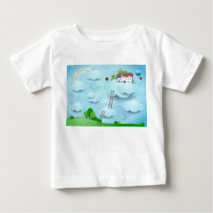 T-shirt Pour Bébé Village au-dessus des nuages