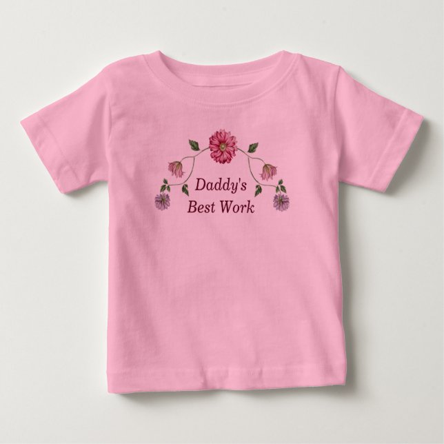 T-shirt Pour Bébé Vin floral rose et violet (Devant)