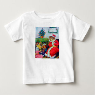 T-shirt Pour Bébé Vintage Chat Noël, Louis Wain