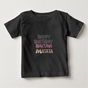 T-shirt Pour Bébé Vintage Joyeux Anniversaire Hakuna Matata Purple I