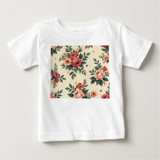 T-shirt Pour Bébé Vintages motifs floraux avec élégance classique
