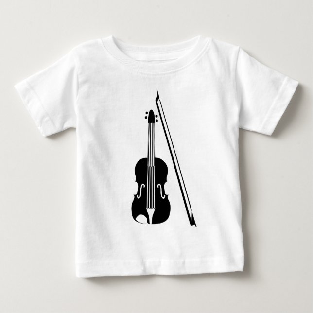 T-shirt Pour Bébé Violon - Noir (Devant)