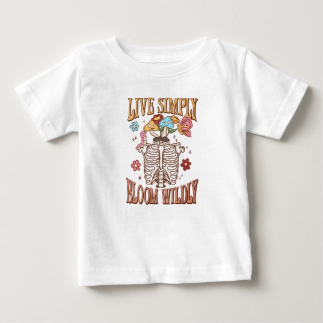 T-shirt Pour Bébé Vis Simplement, Fleur Sauvage (Devant)