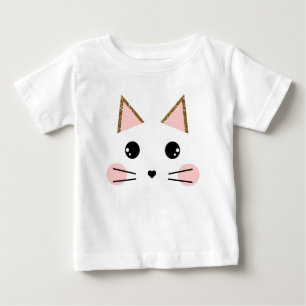 T-shirt Pour Bébé Visage de chat Kitty