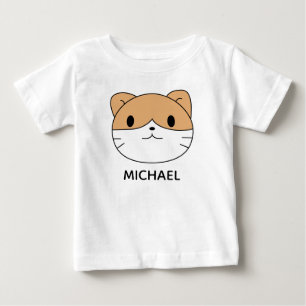 T-shirt Pour Bébé Visage de dessin animé de chat mignon personnalisé