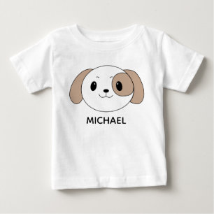 T-shirt Pour Bébé Visage de dessin animé de chiot mignon personnalis