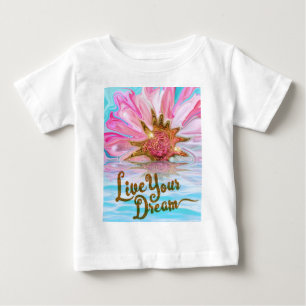T-shirt Pour Bébé Vivez votre rêve - Rose Flower power