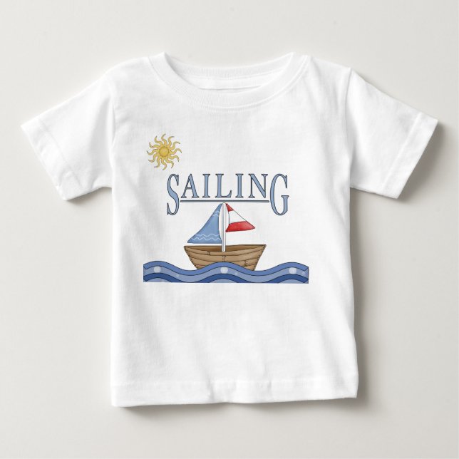 T-shirt Pour Bébé Voile - Bord À Voile Sur L'Eau (Devant)