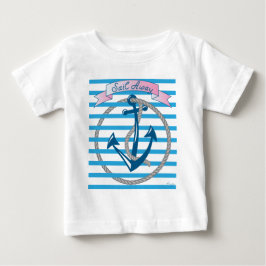 T-shirt Pour Bébé Voilier Away Ancre nautique avec bandes bleues
