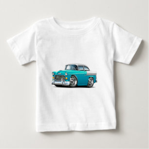 T-shirt Pour Bébé Voiture 1955 Turquoise-Blanche de Chevy Belair