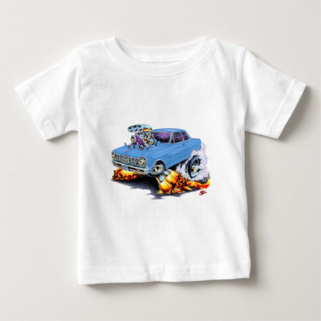 T-shirt Pour Bébé Voiture 1962-65 bleu-clair de nova (Devant)