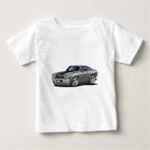 T-shirt Pour Bébé Voiture 1969 Argent-Noire de Chevelle