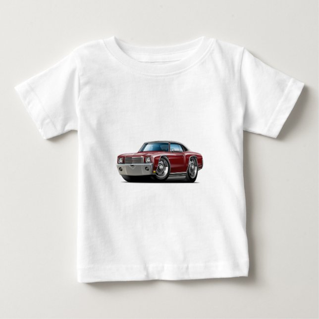 T-shirt Pour Bébé Voiture 1970 supérieure Marron-Noire de Monte (Devant)