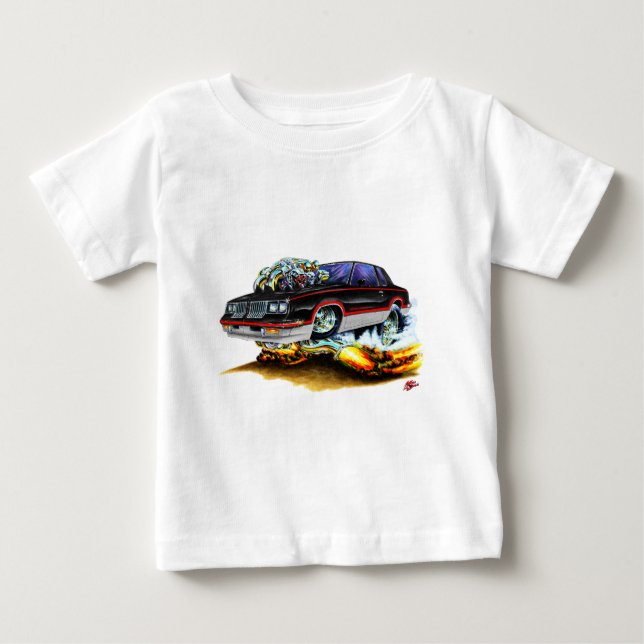 T-shirt Pour Bébé Voiture 1984-88 Noir-Grise de Hurst Olds (Devant)